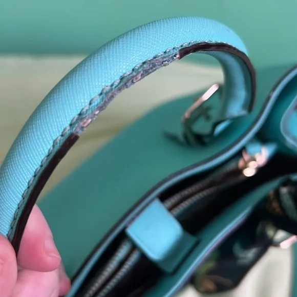 Kate Spade cove street provence fresh air blue crossbody with leopard scarf - Picture 6 of 15